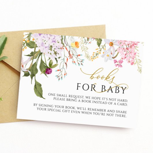 Carte de demande de livres fleur sauvage