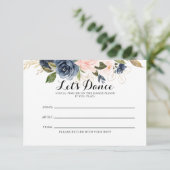Carte de demande de Mariage Gold Navy Blue Rose (Debout devant)