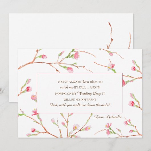 Carte de Demande de Mariage Printemps Bourgeons (Devant / Derrière)