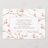 Carte de Demande de Mariage Printemps Fleurs