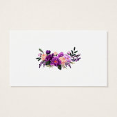 Carte de demande de musique Mariage violet Floral  (Dos)