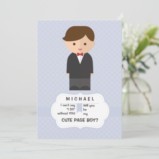 Carte de Demande de Page Boy (Debout devant)