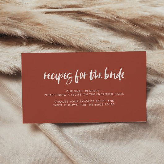 Carte de demande de recette de brique brûlée moder