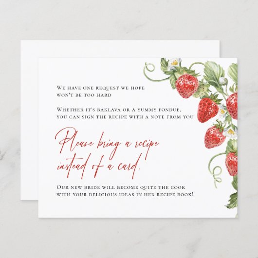 Carte de demande de recette de fraise tendance (Devant / Derrière)