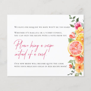 Carte de demande de recette de mariage aux fleurs