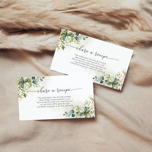 Carte de demande de recette de verdure