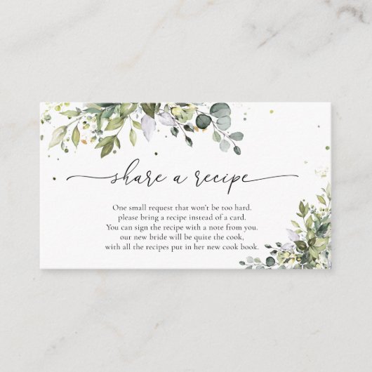 Carte de demande de recette florale d'eucalyptus v (Devant)