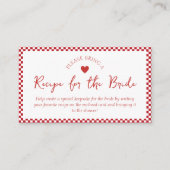 Carte de demande de recette pour la Fête des marié (Devant)