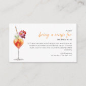 Carte de demande de recette pour la première douch (Devant)