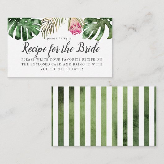 Carte de demande de recette pour une douche de mar (Devant / Derrière)