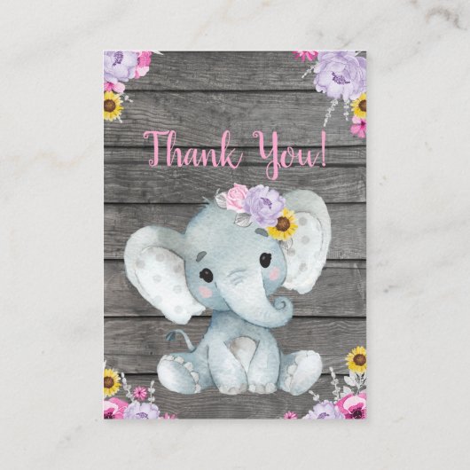 Carte de demande de réservation Fille Eléphant ros (Dos)