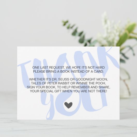 Carte de demande de réservation pour bébé garçon d (Debout devant)