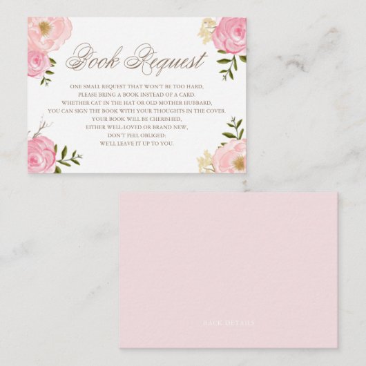 Carte de demande de réservation pour les fleurs d' (Devant / Derrière)