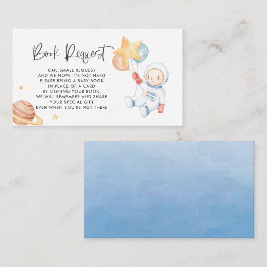 Carte de demande de réservation spatiale pour bébé (Devant / Derrière)