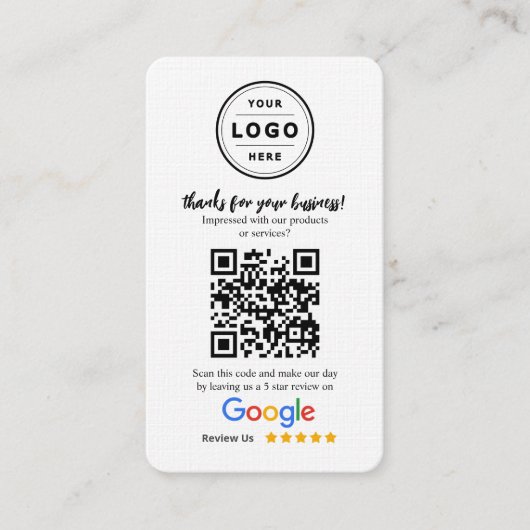 Carte de demande de révision Google avec logo et c (Devant)