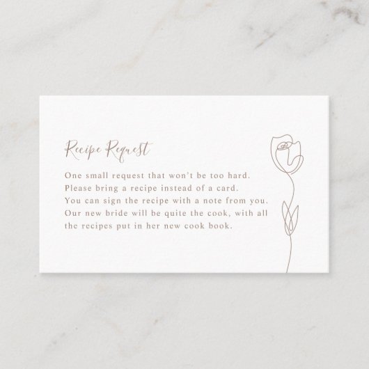 Carte de demande de Rose de ligne de lunettes (Devant)