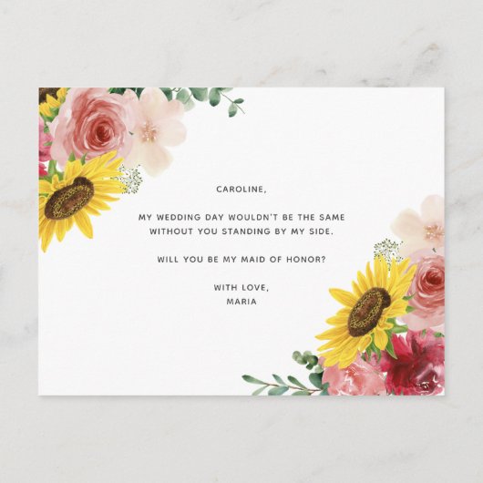 carte de demande de témoin de mariage (Dos)