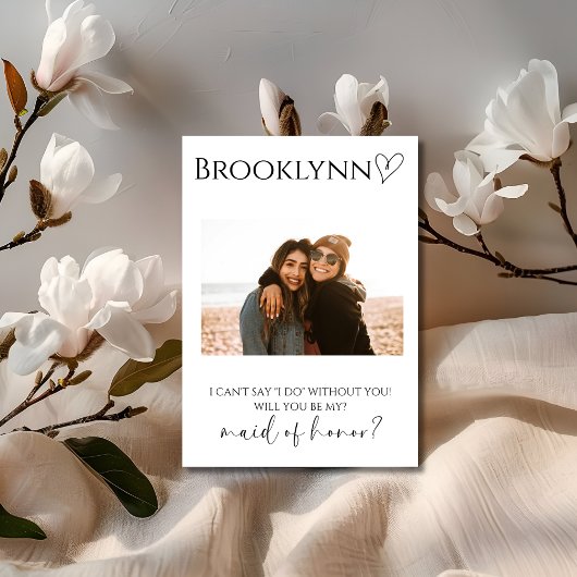 Carte de demande de témoin de mariage avec photo
