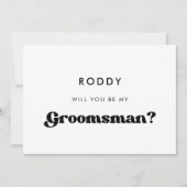 Carte de demande de témoin de mariage rétro élégan (Devant)