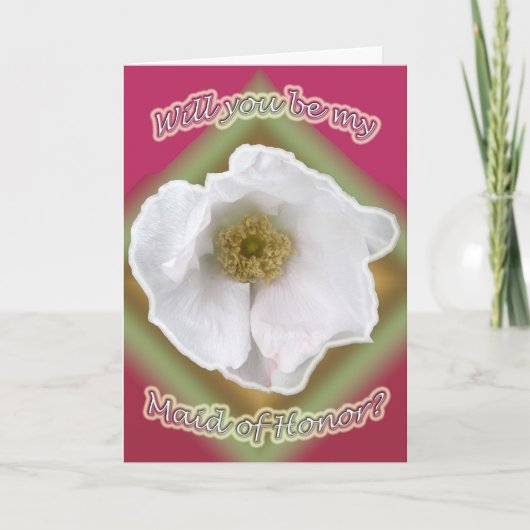 Carte de demande de témoin de mariage Rose de plag (Devant)