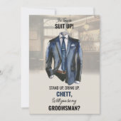 Carte de demande de témoin de mariage 'Suit Up' (Devant)