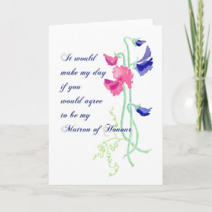 Carte de demande de témoin de mariage Sweet Pea Ma