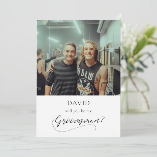 Carte de demande de témoin élégante avec calligrap (Debout devant)