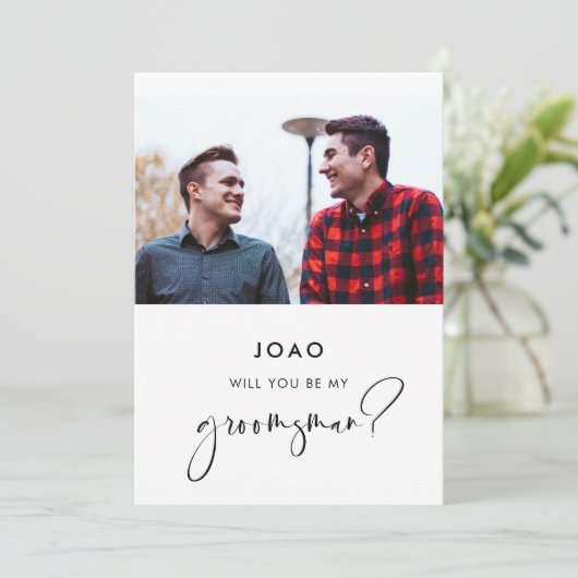 Carte de demande de témoin élégante et moderne (Debout devant)