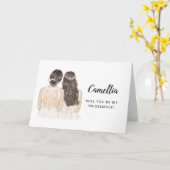 Carte de demande demoiselle d'honneur (Fleur jaune)