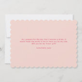 Carte de demande demoiselle d'honneur à motif de f (Dos)