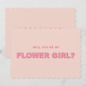 Carte de demande demoiselle d'honneur à motif de f (Devant / Derrière)