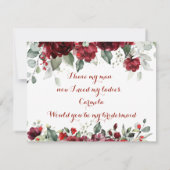 Carte de demande demoiselle d'honneur de mariage à (Dos)