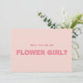 Carte de demande demoiselle d'honneur fleur fille (Debout devant)