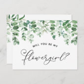 Carte de demande demoiselle d'honneur fleurs (Devant / Derrière)