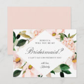 Carte de demande demoiselle d'honneur Hydrangea (Devant / Derrière)