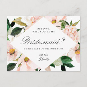 Carte de demande demoiselle d'honneur Hydrangea
