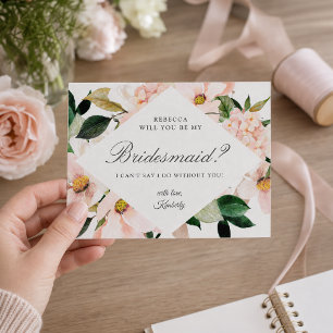 Carte de demande demoiselle d'honneur Hydrangea