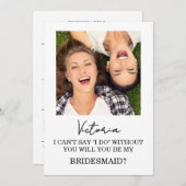 Carte de demande demoiselle d'honneur moderne pour (Devant / Derrière)