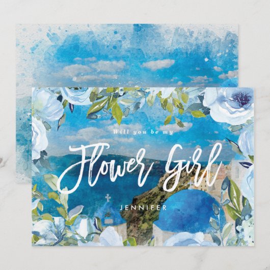 carte de demande demoiselle d'honneur santorin (Devant / Derrière)