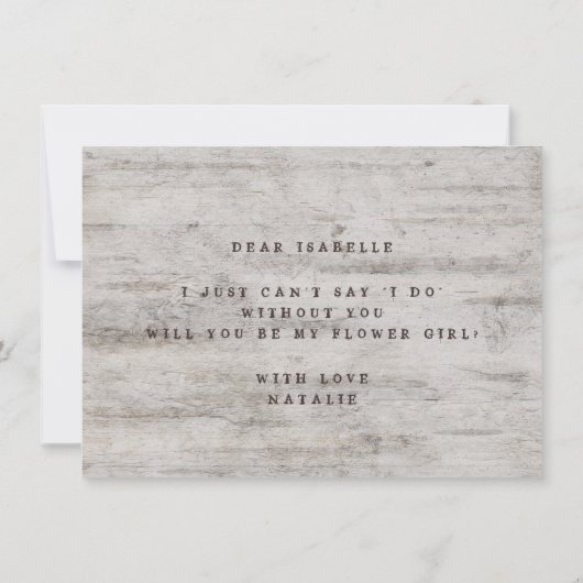 Carte de Demande Demoiselle d'Honneur Sculptée Swe (Dos)