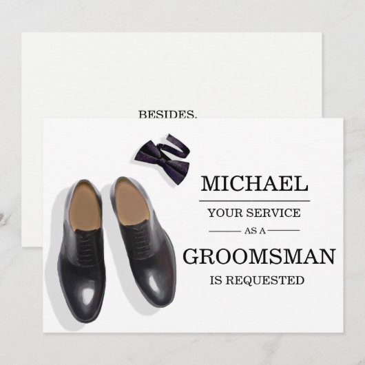 Carte de demande des Groomsman Groomsmans Watercol (Devant / Derrière)