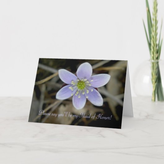 Carte de demande d'honneur Hepatica Maid of Honor (Devant)