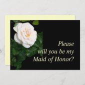 Carte de demande d'honneur Pale Rose Rosebud (Devant / Derrière)