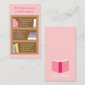 Carte de demande d'insertion de carnet de baby sho (Devant / Derrière)