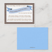 Carte de demande d'insertion du livre de Baby show (Devant / Derrière)