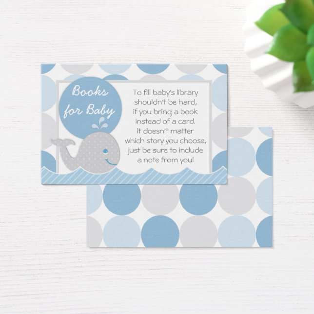 Carte de demande du Baby shower de la baleine bleu (Bureau)