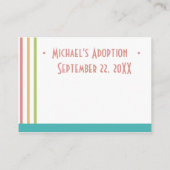 Carte de demande du livre de la partie d'adoption  (Dos)