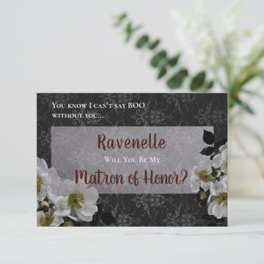 Carte de demande du Matron d'honneur Elégant Goth  (Debout devant)