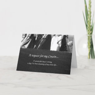 Carte de demande Elegant Cousin Bridesmaid