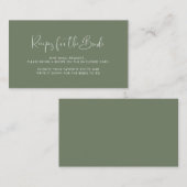 Carte de demande Elegant Dark Sage green Recette (Devant / Derrière)